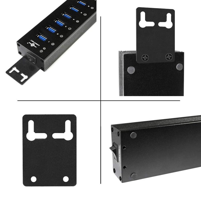 Vantec 7-Port USB 3.0 Hub, Aluminum, Full Powered, Mountable, with All Ports Data & Charging Up to 1.5A, BC 1.2, Premium 12V/3A, 36W Power Adapter (UGT-AH710U3-BK),Black - Image 5
